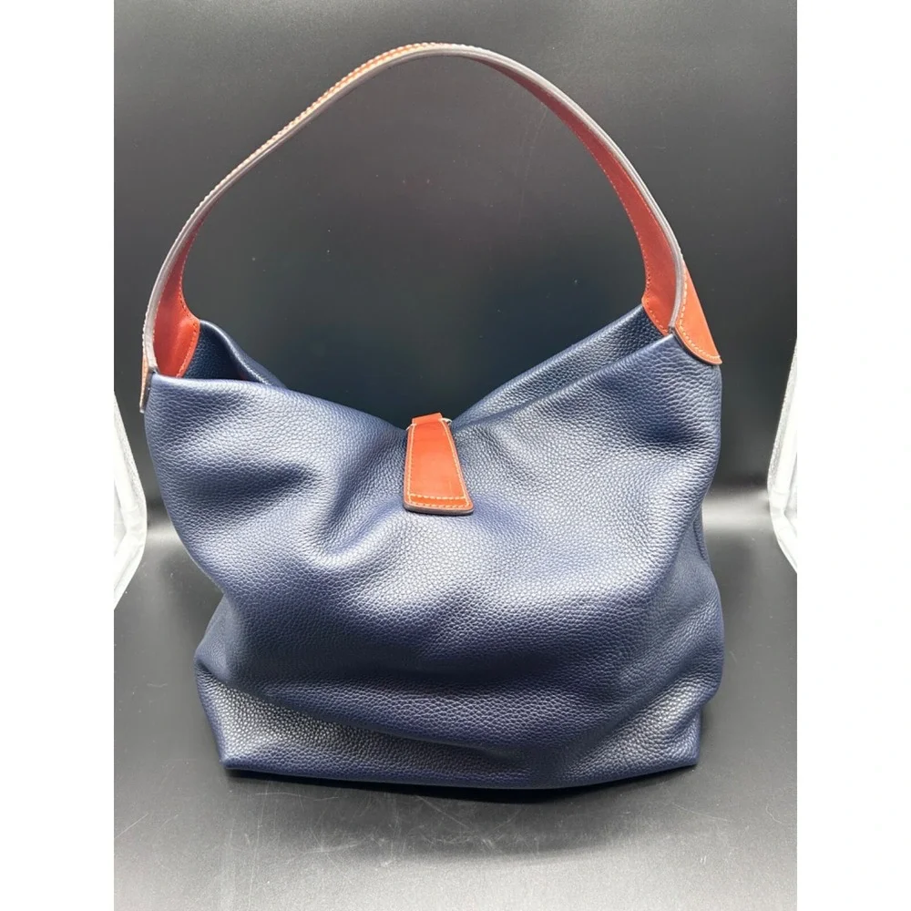 Dooney & Bourke Pebble Grain Lock Blue Shoulder Bag Purse Handbag Dust Bog‎ EUC
